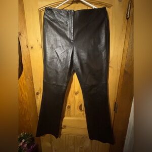 DKNY City Dark Brown Leather pants